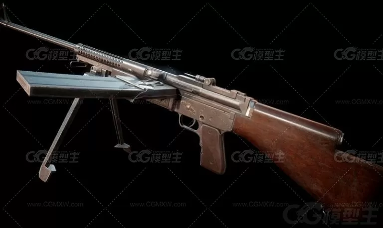 M1941 次时代写实M1941轻机枪模型 冲锋枪3D模型-1