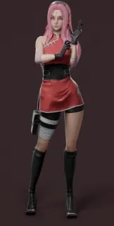 火影忍者小樱 美少女 御姐 熟女 少女 女生 武士 美女战士 美少女武士3D模型