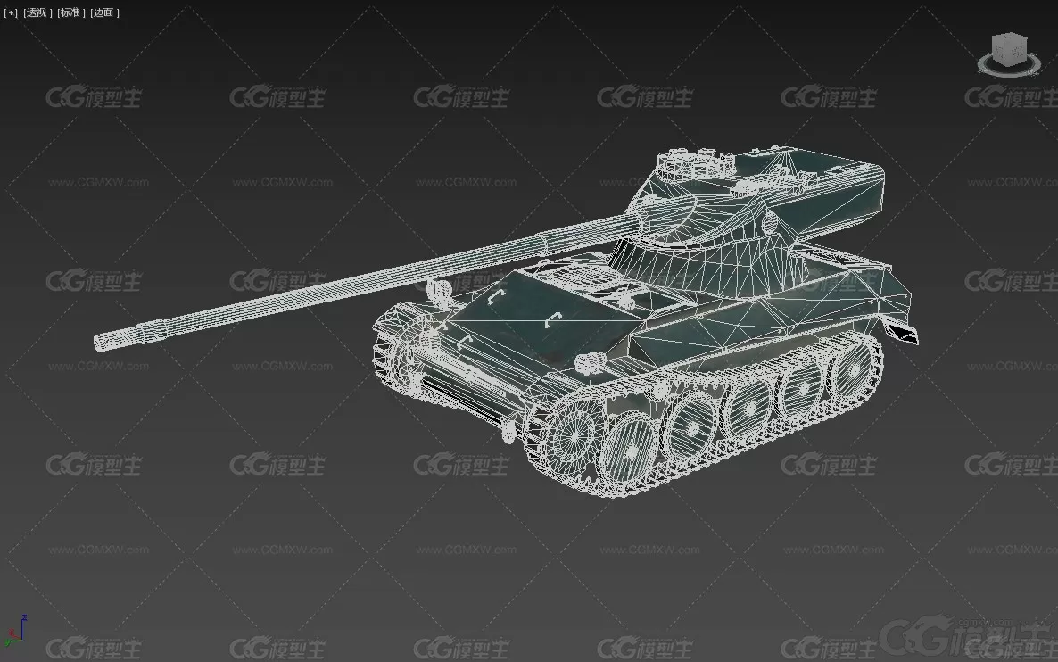 AMX 13F69 坦克 老式坦克 重型坦克3D模型-6