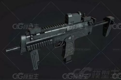 HK mp7 德国MP7单兵自卫武器 HK MP7 冲锋枪 个人防卫武器 警用武器 飞虎队武器3D模型-3