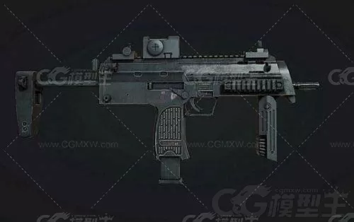 HK mp7 德国MP7单兵自卫武器 HK MP7 冲锋枪 个人防卫武器 警用武器 飞虎队武器3D模型-2