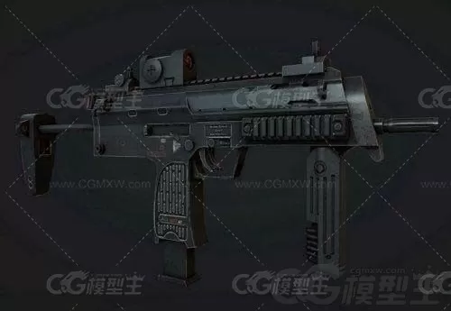 HK mp7 德国MP7单兵自卫武器 HK MP7 冲锋枪 个人防卫武器 警用武器 飞虎队武器3D模型-1