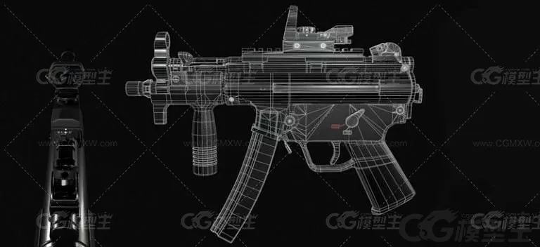 HKMP5k 武器 HK MP5K-PDW 冲锋枪3D模型-3