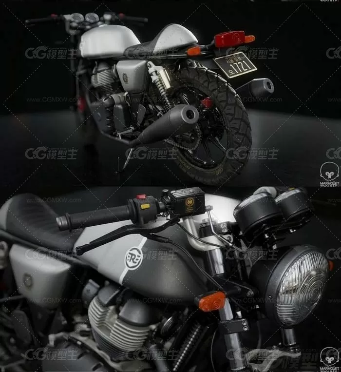 皇家恩菲尔德欧陆 GT 650摩托车3D模型-2