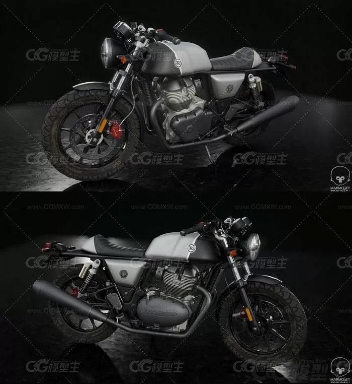 皇家恩菲尔德欧陆 GT 650摩托车3D模型-1