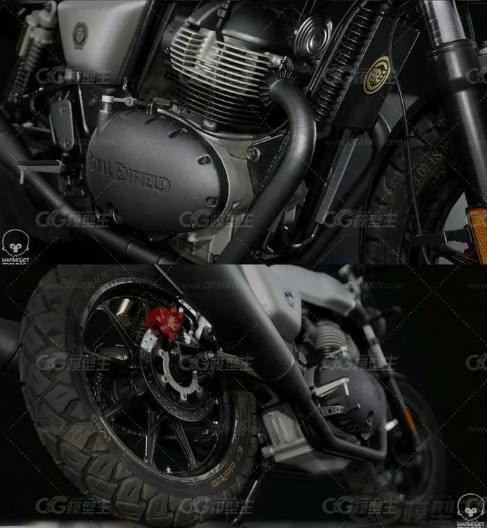 皇家恩菲尔德欧陆 GT 650摩托车3D模型-3