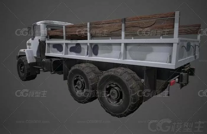 卡车 军用运输卡车 Kraz 运兵车辆 卡车 货车 老式军用卡车3D模型-4