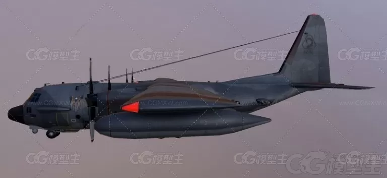 AC130飞机 空中炮艇 对地攻击机 超级大力神 军用飞机 战斗飞机3D模型-2