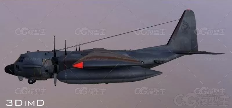 AC130飞机 空中炮艇 对地攻击机 超级大力神 军用飞机 战斗飞机3D模型-5