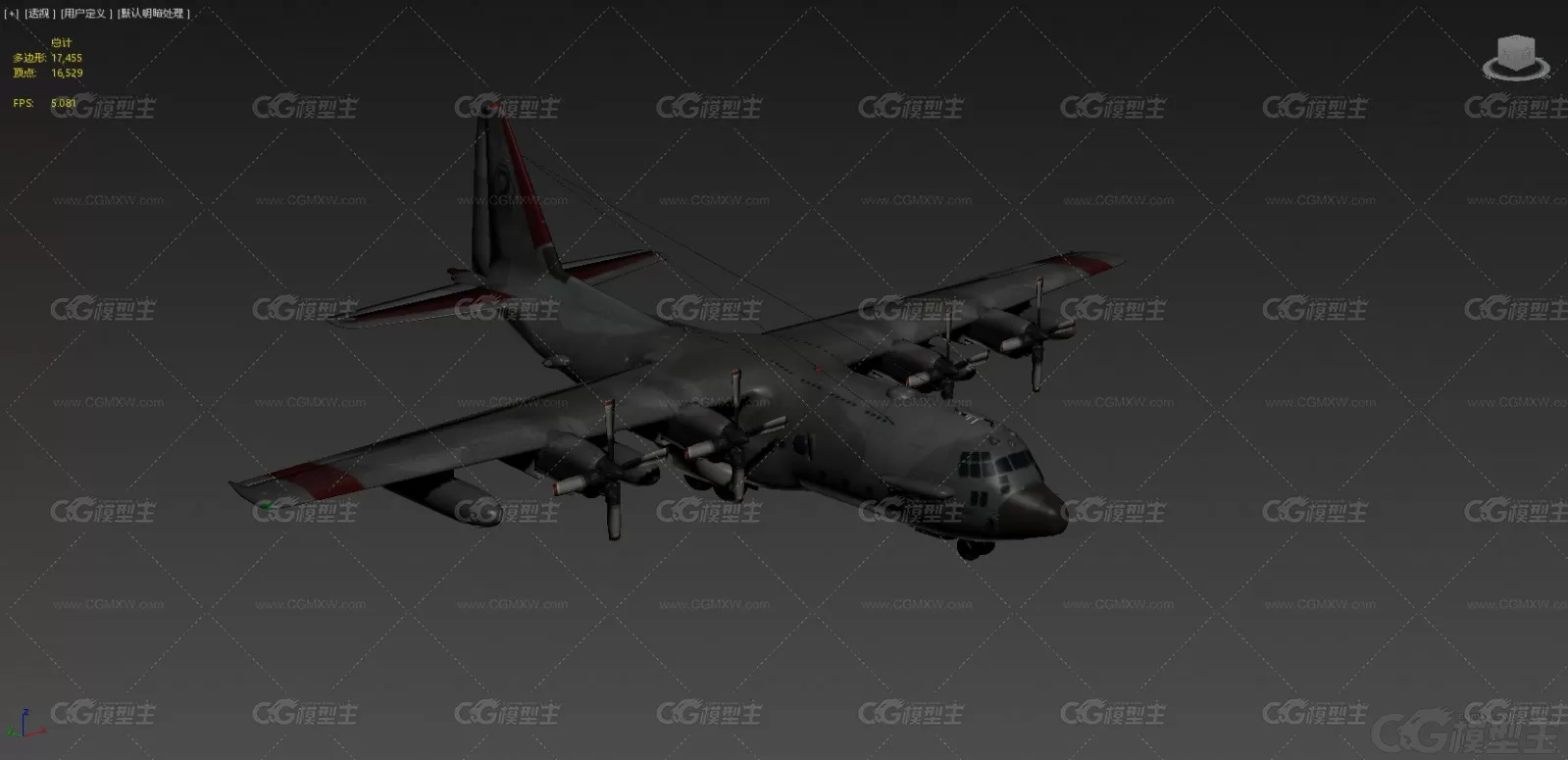 AC130飞机 空中炮艇 对地攻击机 超级大力神 军用飞机 战斗飞机3D模型-6