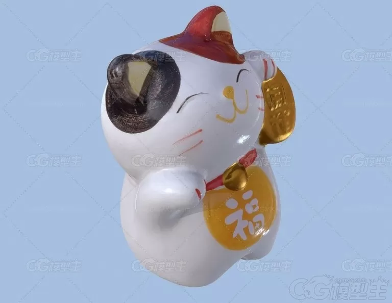 招财猫 招财猫 小猫咪 招财进宝 工艺品 福猫3D模型-3