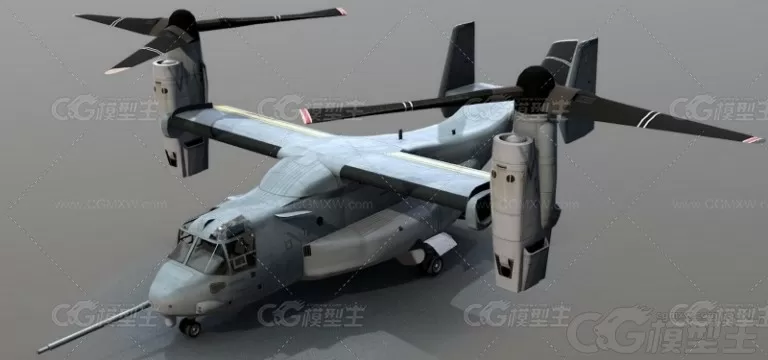 鱼鹰运输机 次时代 波音 V-22 飞鹰 飞机 战斗机 运输机 军用飞机3D模型-1