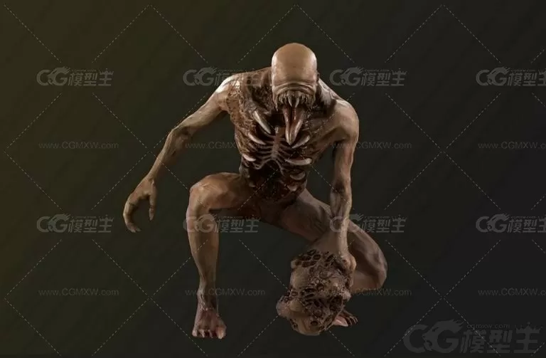 异形 恶魔 食人魔 丧尸 变异人 怪兽妖兽 怪物3D模型-1