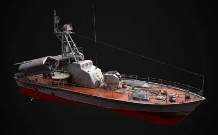 小型导弹艇 鱼类快艇导弹艇快艇驱逐艇小型军舰炮艇 3D模型
