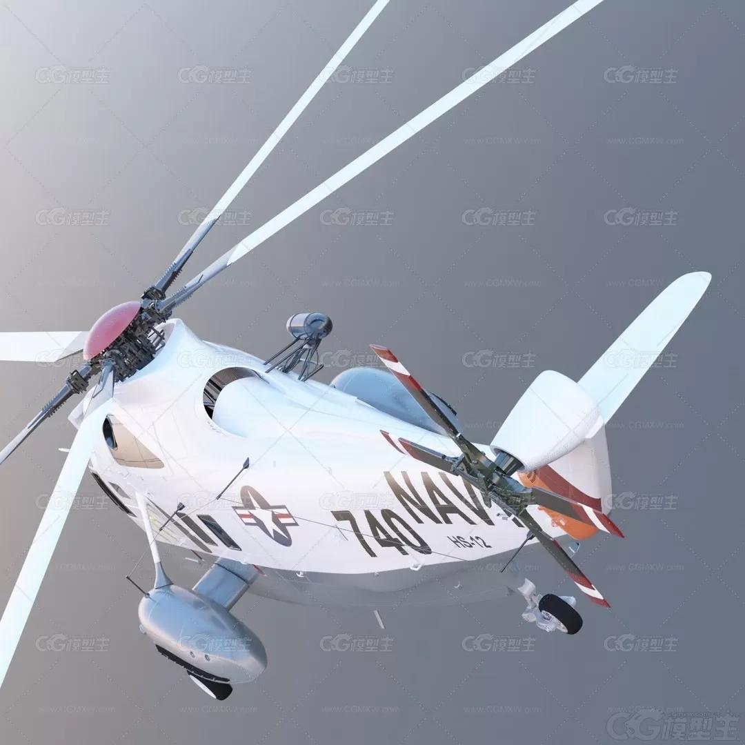 西科斯基美国海军 SH-3H 海王 直升机 EC 145 商务直升机 飞机 武装直升机3D模型-3