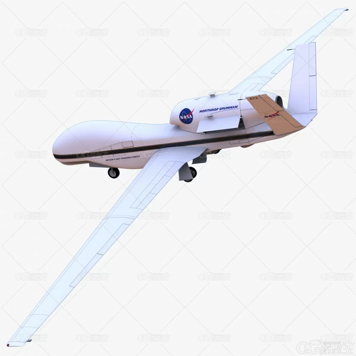 RQ4-A 美国宇航局德莱顿全球鹰 全球鹰无人机 RQ4-A NASA3D模型-1