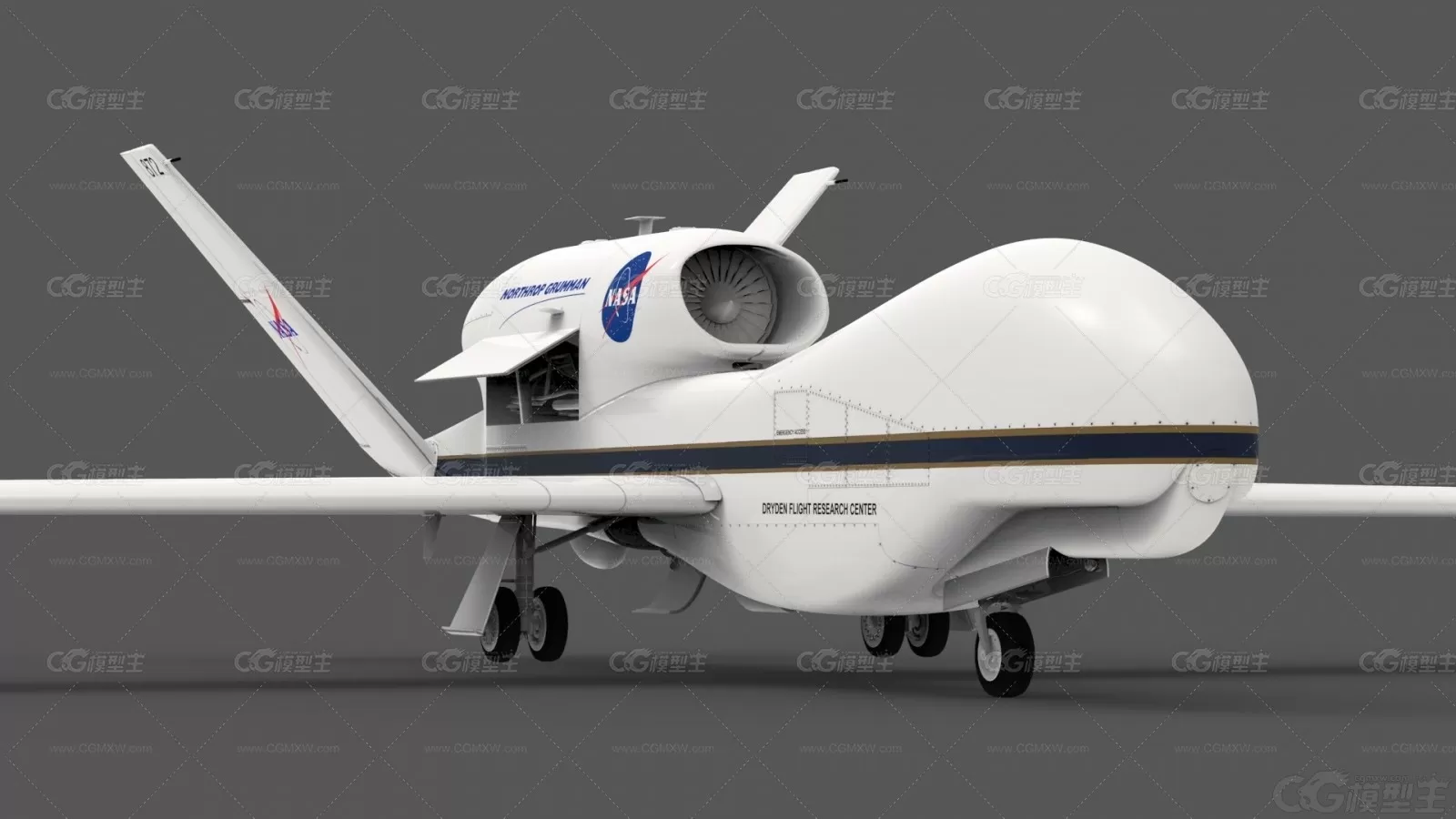 RQ4-A 美国宇航局德莱顿全球鹰 全球鹰无人机 RQ4-A NASA3D模型-7