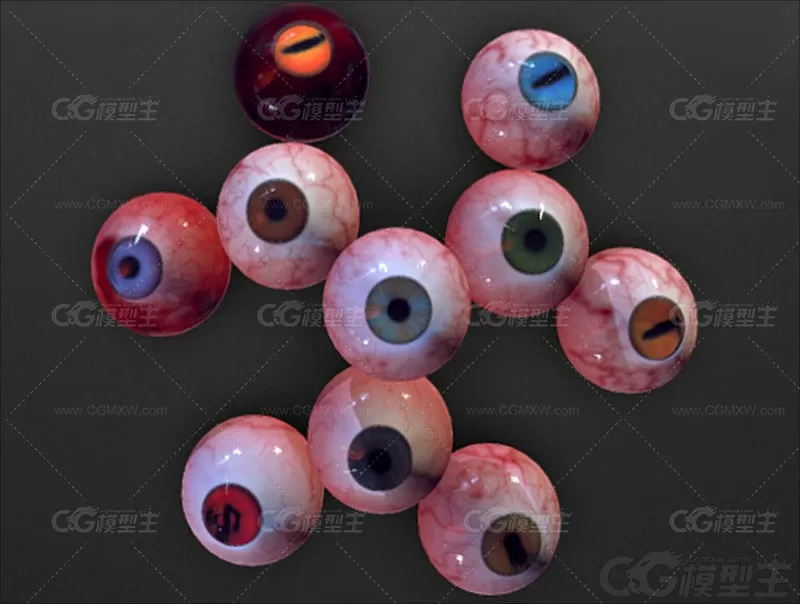 3D写实眼球模型Blender眼珠子C4D眼睛MAX虹膜MAYA工程文件OBJ格式-1