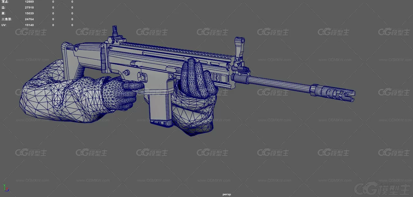 SCAR突击步枪 武器 双手换弹夹 冲锋枪 枪射击动作 自动步枪 现代武器 枪械 军事武...-13