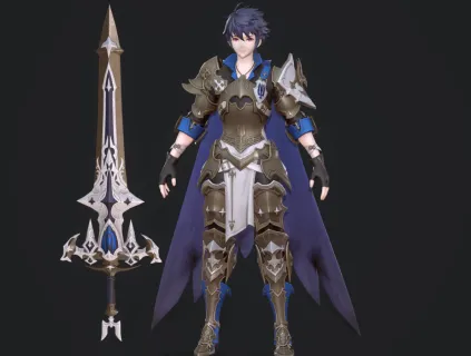 铠甲少年团队长  3d男孩 盔甲战士 圣骑士 武士 大将军 少年将军3D模型