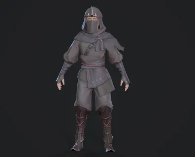 铁甲战士 游侠 蒙面刺客 蒙面杀手 战士 武士 游戏男角色  3d男人物模型