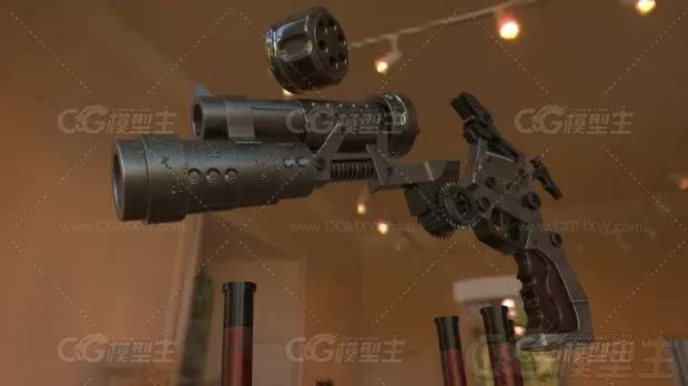 科幻武器 左轮手枪 枪械 3D模型-3