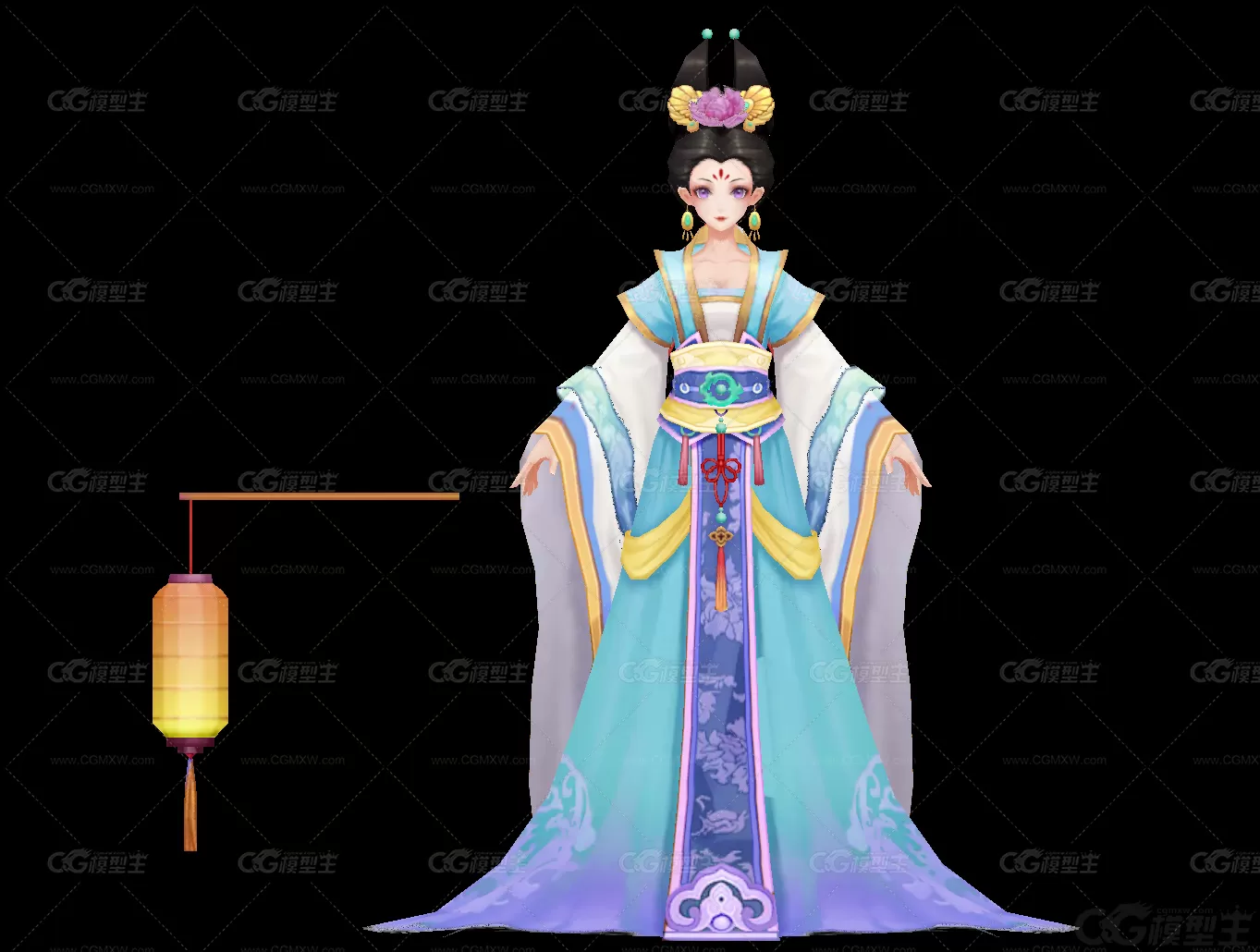 天妃 娘娘 灯笼仙女 皇妃 王妃 仙子 嫦娥 古代美女 王后 女王 皇后3d模型-1