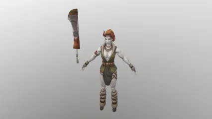 部落女战士 女武士 野蛮人 女猎人 原始女猎人3d模型