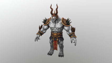 牛角怪兽 妖兽 羊角妖 魔兽战士 牛魔王 妖王 兽人武士3d模型