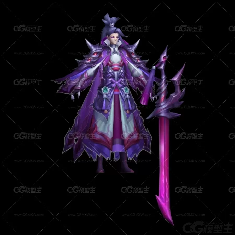 鬼兵首领 魔将士 魔族教主 魔剑 剑魔 剑仙 仙剑人物3D模型-2