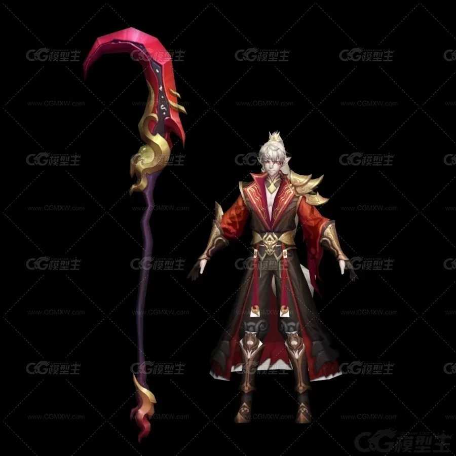 狐妖男 狐族侍卫 护卫 狐妖战士 狐妖武士 妖精 仙剑人物3D模型-4