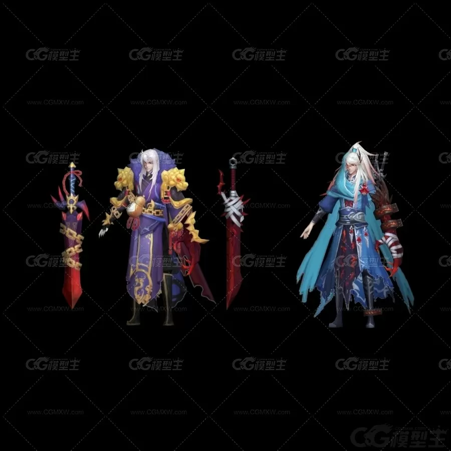 魔尊 火族魔王男 魔教教主 魔王 仙剑人物 剑神 剑魔3D模型-2