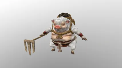 小猪妖 妖怪 妖兽 怪物 猪精 次时代 3d模型 八戒怪 小型背篓怪 耙子