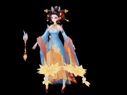 神笔仙女 神笔女画师 古代美女 画师 仙子 古装美女3D模型