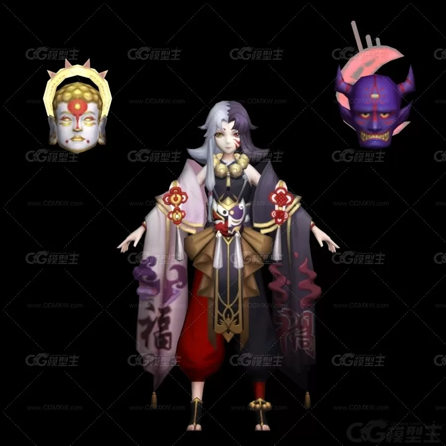 阴阳师 阴阳人 魔男 魔法师 巫师 术士3D模型-2