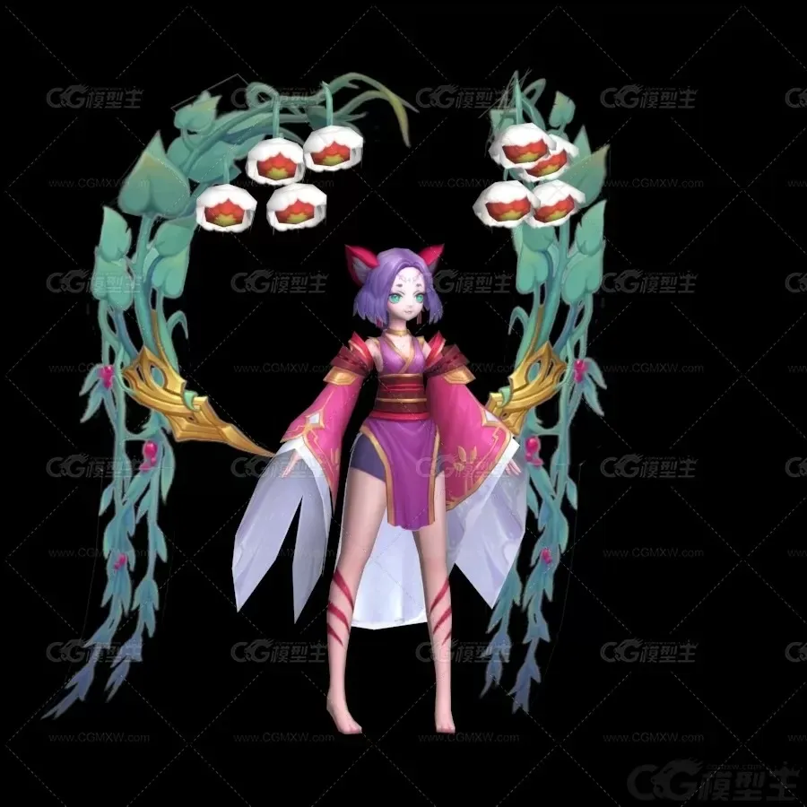 阿狸仙女 花仙子 狐妖 妖狐 仙子 古代美女 狐仙 仙剑人物3d模型-1