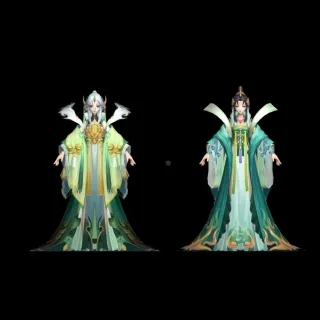 青云上仙   仙子  仙女 青蛇 青衣美女 古代美女 古装美女 富家小姐3d模型