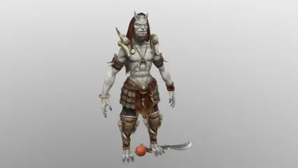 次时代 妖兵 短刀 鬼怪兵 西域刀兵 兽人战士 武士 妖兽 妖怪3d模型
