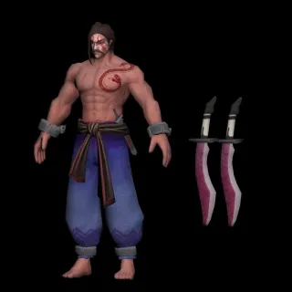 鬼脸战士  暗影杀手 鬼脸刺客 古代刀客 杀手 纹身镖师 武士3d模型