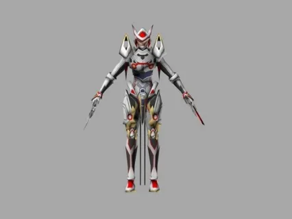 双武器机械战士 机甲战士 机甲武士 未来战士 机器人含绑定3d模型