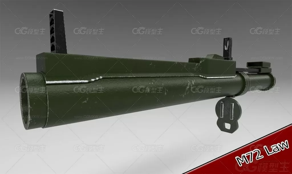 M72 火箭筒 RPG 3d模型 多文件格式-1