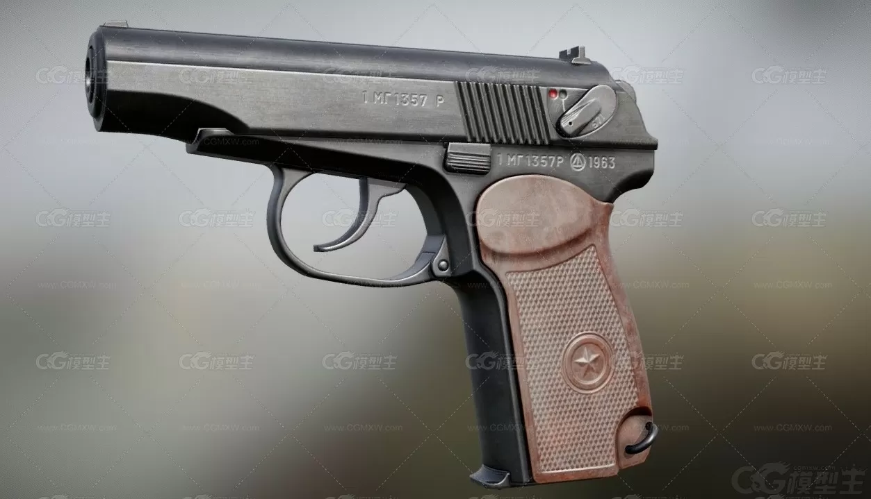 苏联 Makarov-pistol 马卡洛夫手枪 3d模型-1