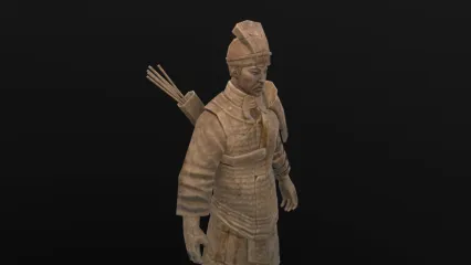 精细3d模型 次时代  兵马俑 弩兵 远程士兵 弓箭手 陶俑士兵 泥土士兵 人形怪 石头士兵