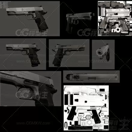 次时代写实柯尔特COLT1911手枪模型-5