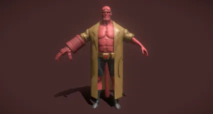 地狱男爵 烈焰男爵 撒旦之子 Hellboy 卡通怪物 漫画角色 超级英雄 红色怪物