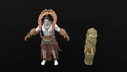 巨人邪神 兽人战士 野蛮人 部落战士 武士次时代 3d模型 天神 符咒降魔杵 高级邪神