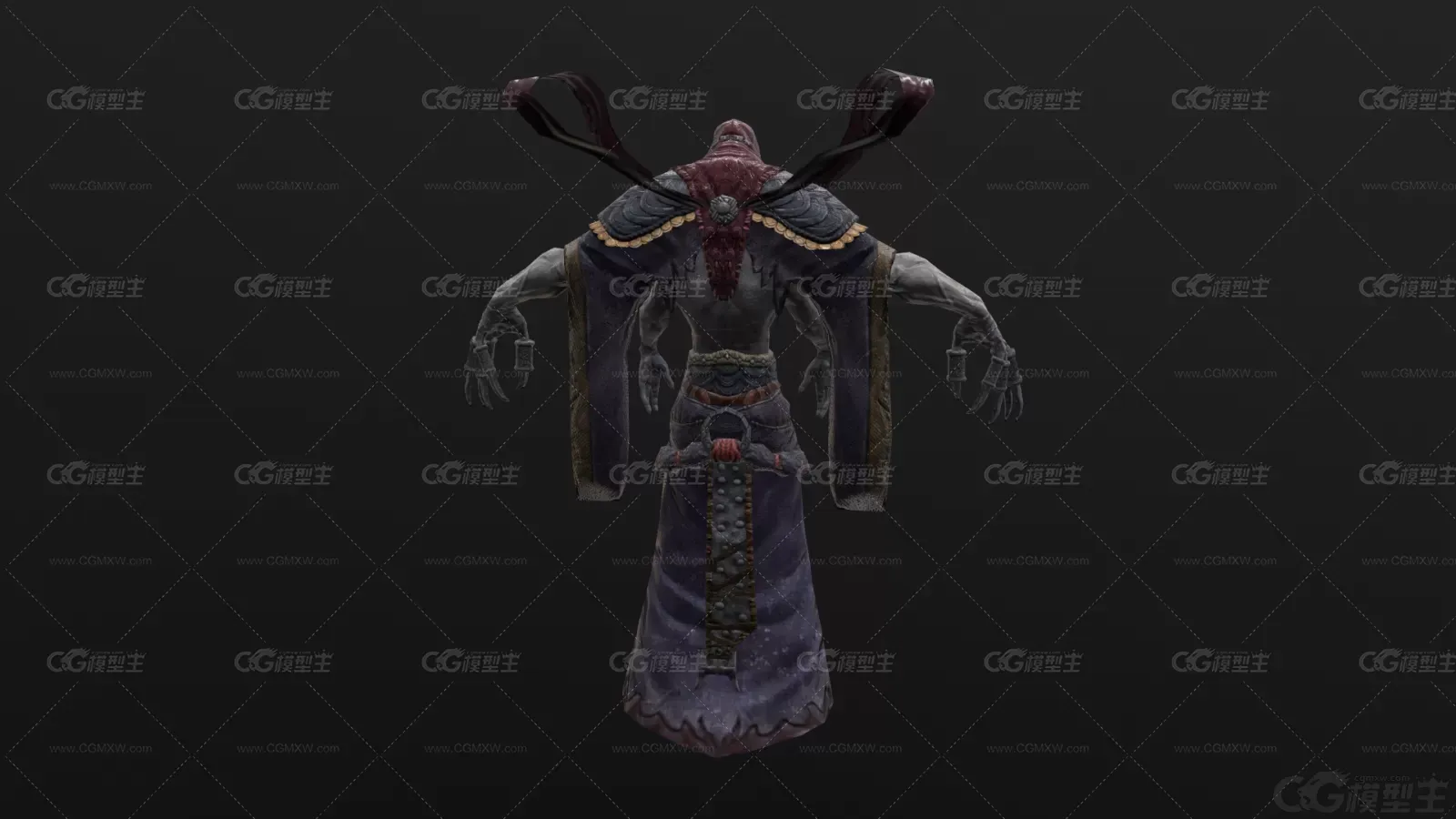 巨人邪神 3d模型  高级邪神 多触手 邪恶巫师 法师怪 斗篷僵尸-3