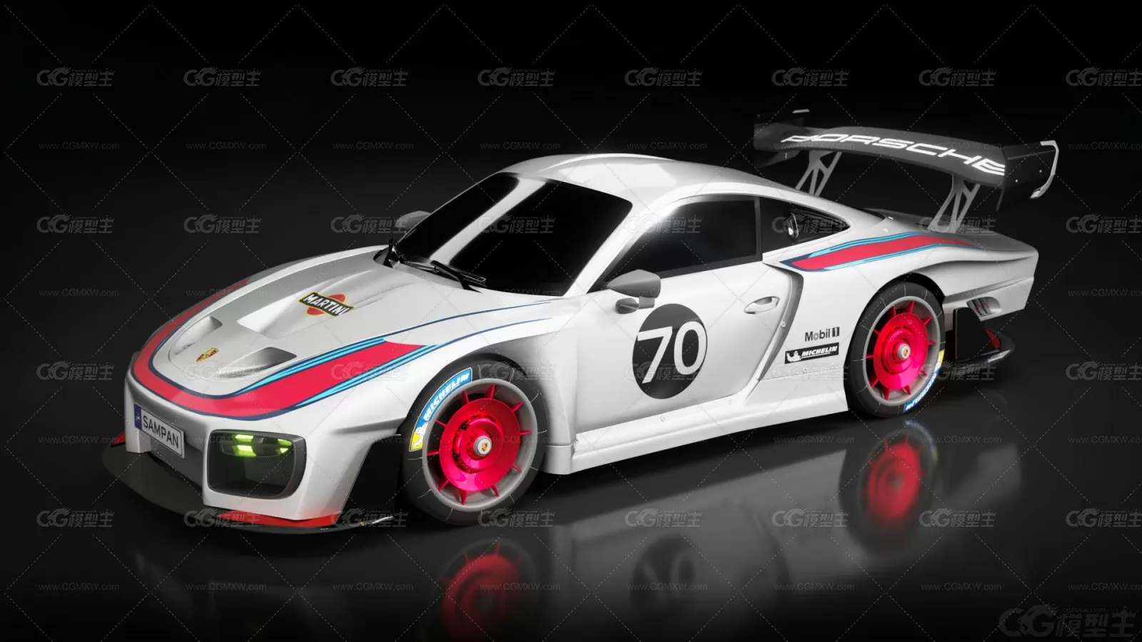 保时捷（Porsche）935跑车 赛车 保时捷超级跑车 汽车3D模型-1