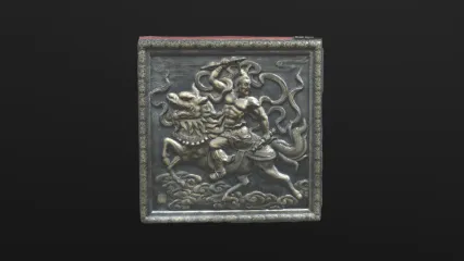 扫描模型 精细3d打印 中华瑰宝 民族文化 成都大慈寺骑麒麟的神像浮雕背景墙砖雕模型