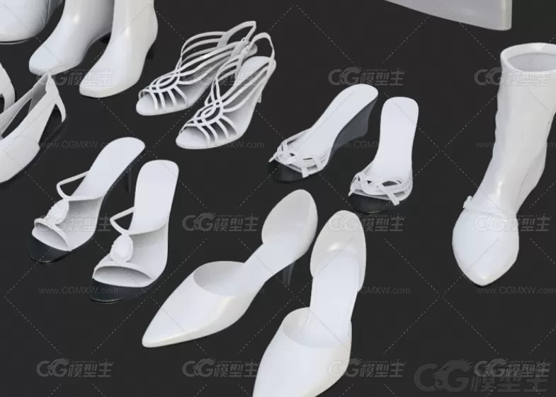 生活用品模型C4D鞋子帽子眼镜背包手提包FBX拉杆箱行李箱中模OBJ模型-5